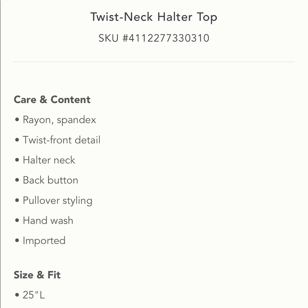 Anthropologie | TWIST-NECK HALTER TOP | Medium - Picture 4 of 4